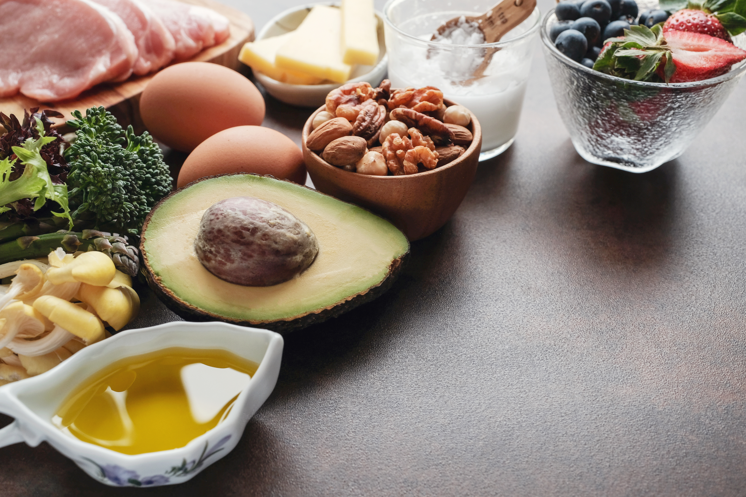 Ketogenic diet ,low carb, high fat, healthy food